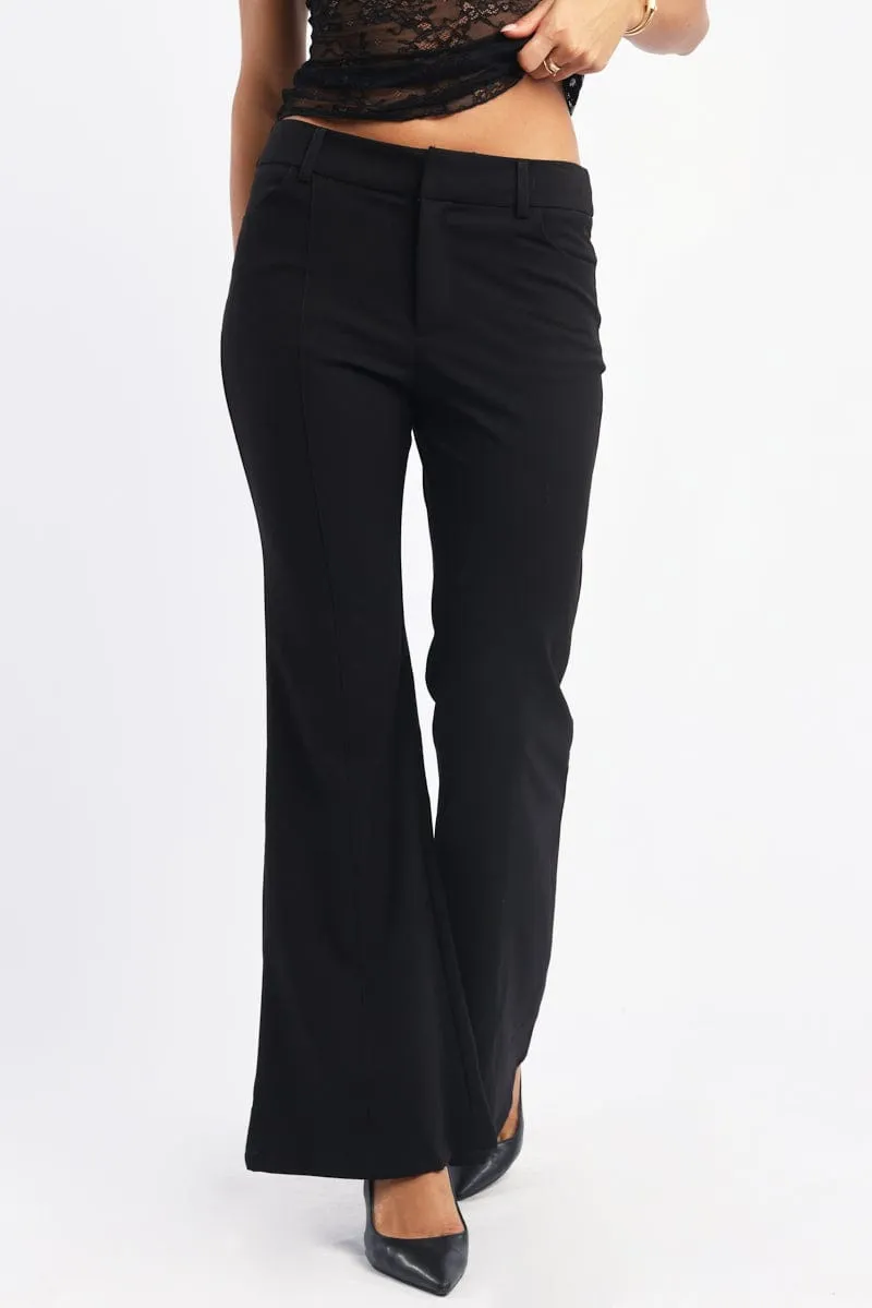 Black Flare Leg Pants Sleek Fit