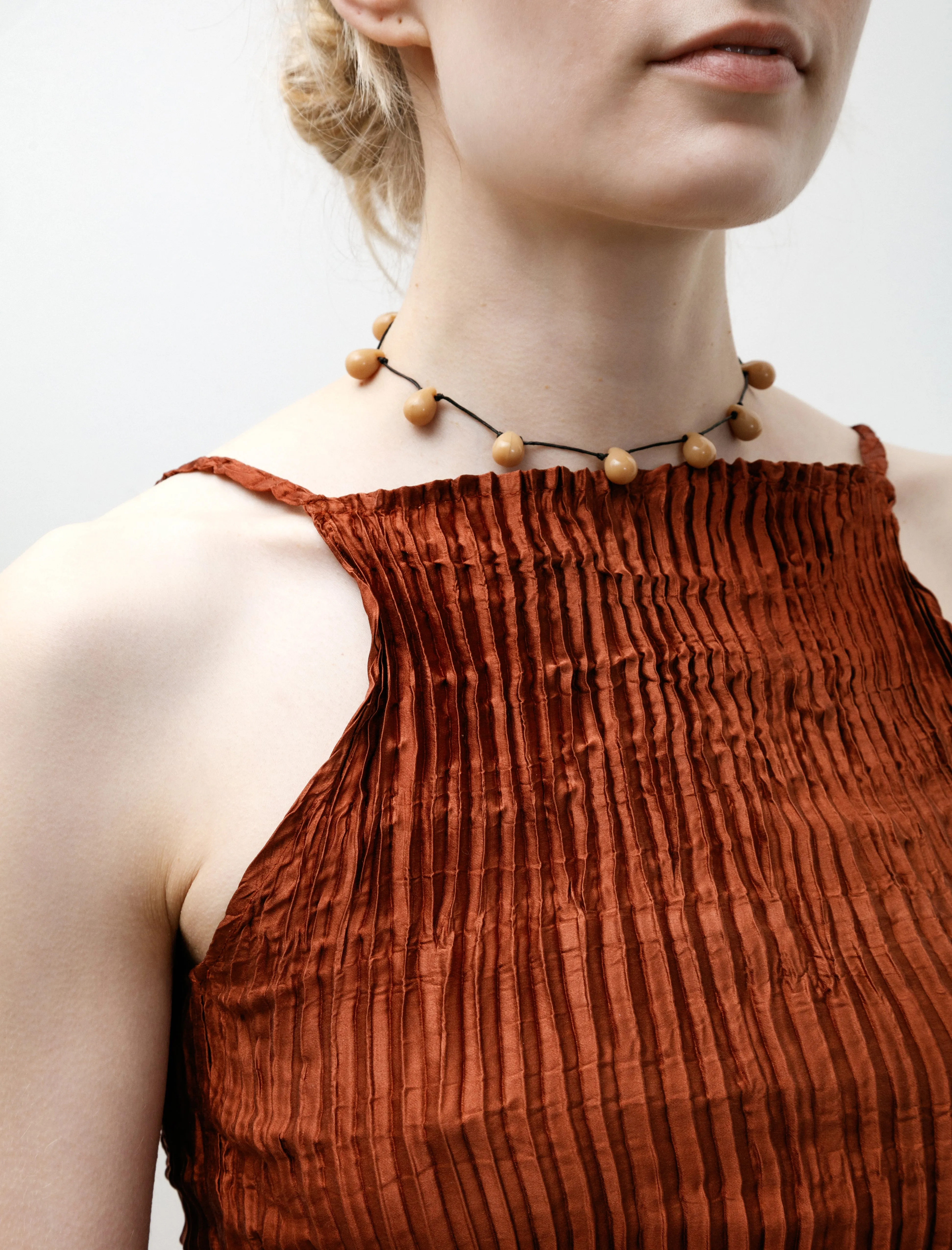 Pliss?? Silk Cami Top Mahogany RecycledPolyester