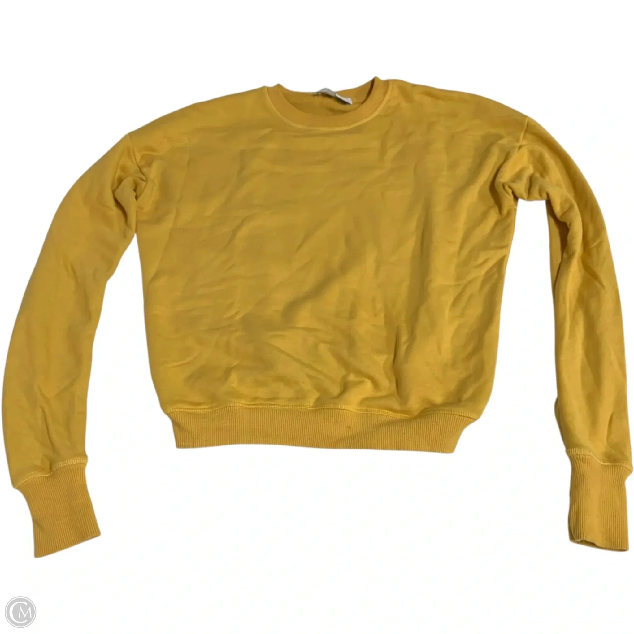 Handmade Glow Sweatshirt Crewneck By Clothes Mentor In Yellow, Size: S