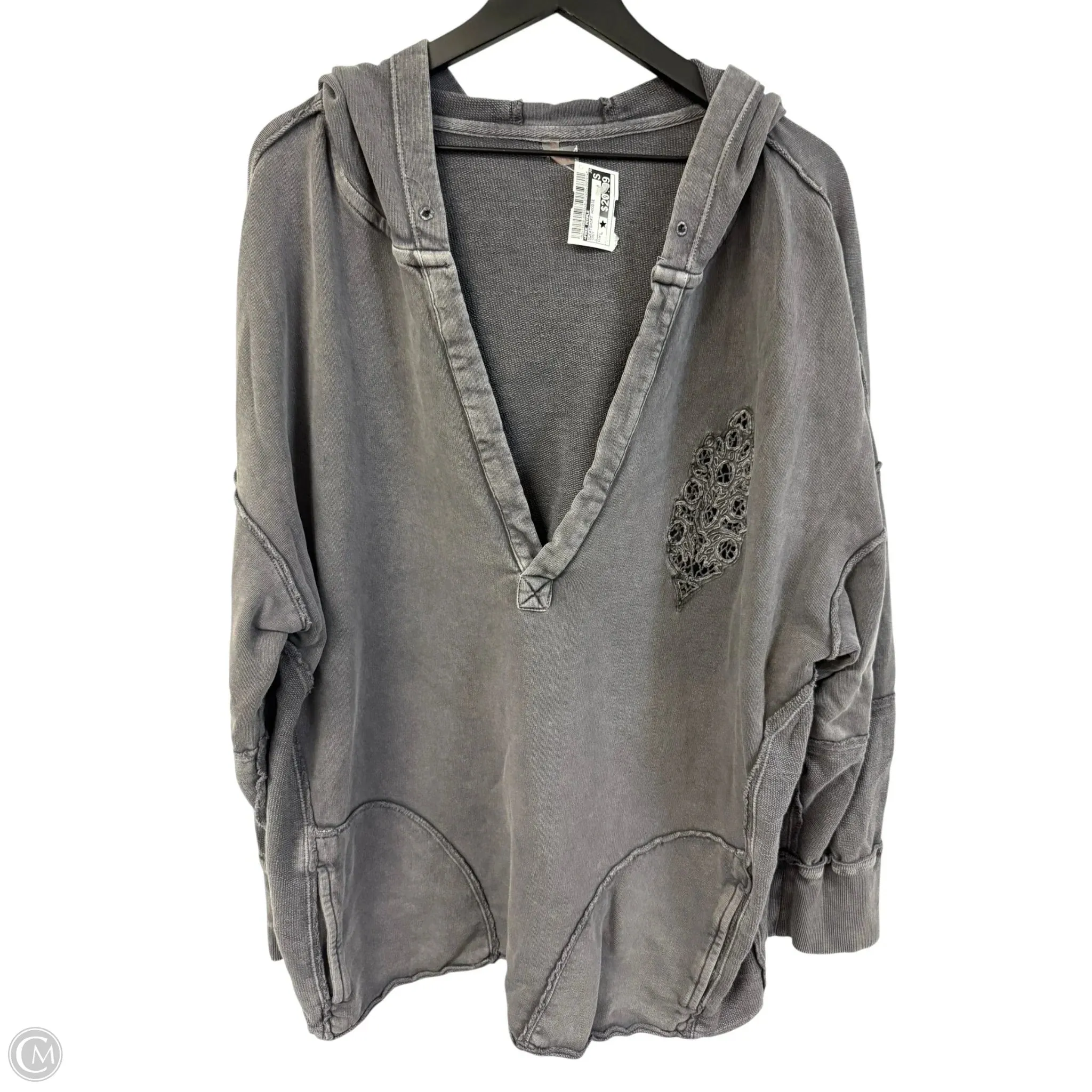 Sweatshirt Hoodie By Free People In Grey, Size: L Cozy Wrap Winter Fashion