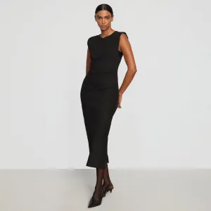 Iman Split-Hem Cotton Twill Dress Relaxing Design