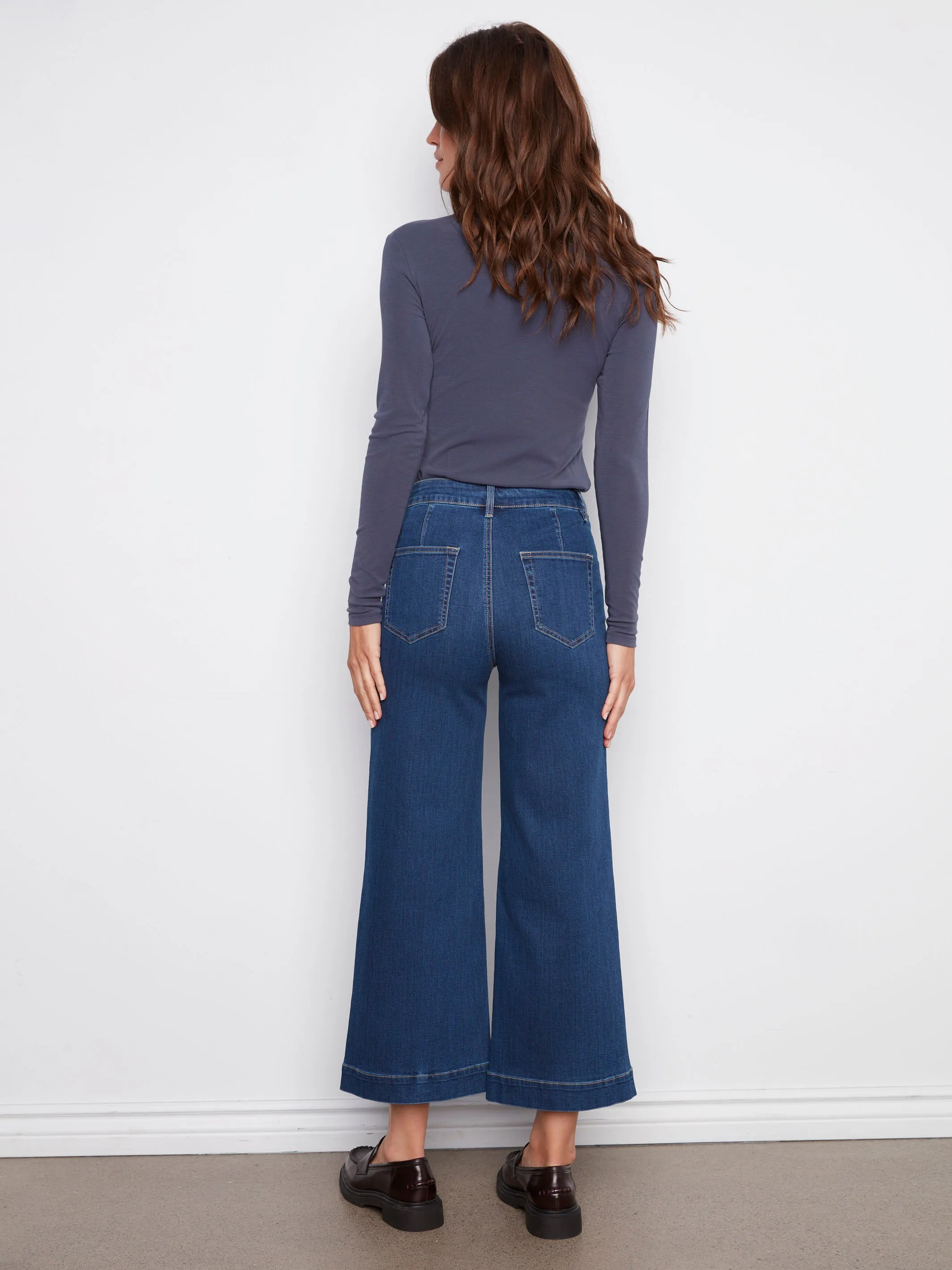 Patch Pocket Flare Jeans - Indigo Road Trip Affordable Bold Road Trip
