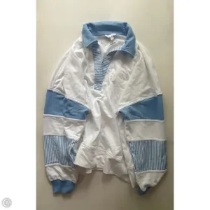 Sweatshirt Collar By Crown And Ivy In Blue & White, Size: 2x SoftTouchFinish Beach Fit
