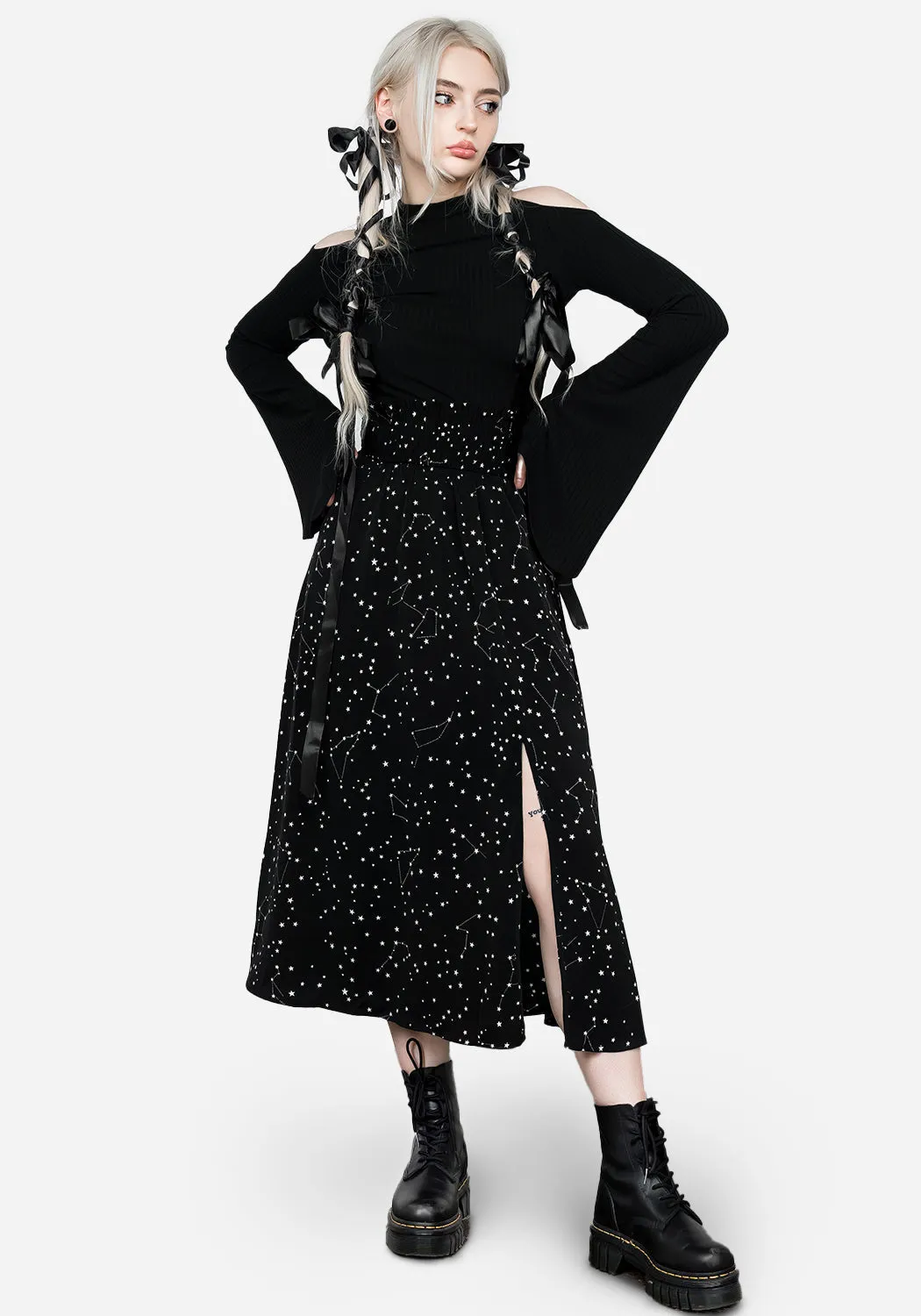 natural fiber Simple Styling Celestial Midaxi Skirt