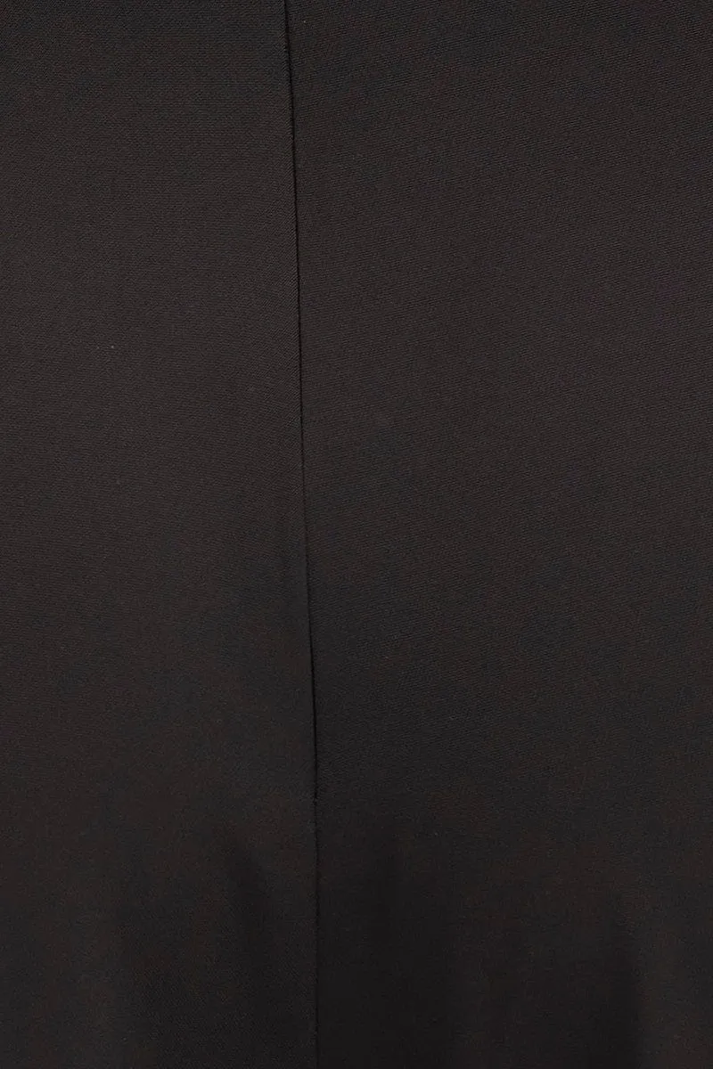 Black Wide Leg Pant MachineWashableFabric Flexible Knee Panels