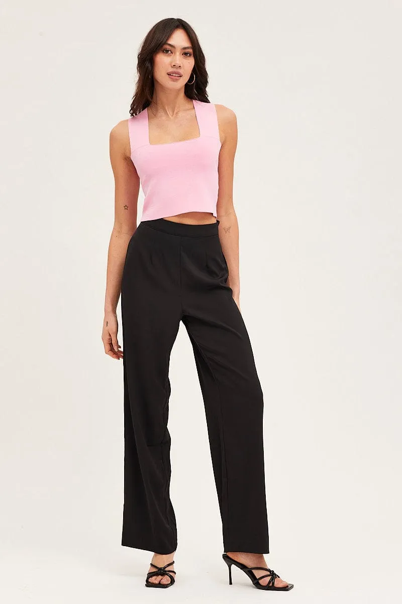 Black Wide Leg Pant Premium Quality Shape Retention