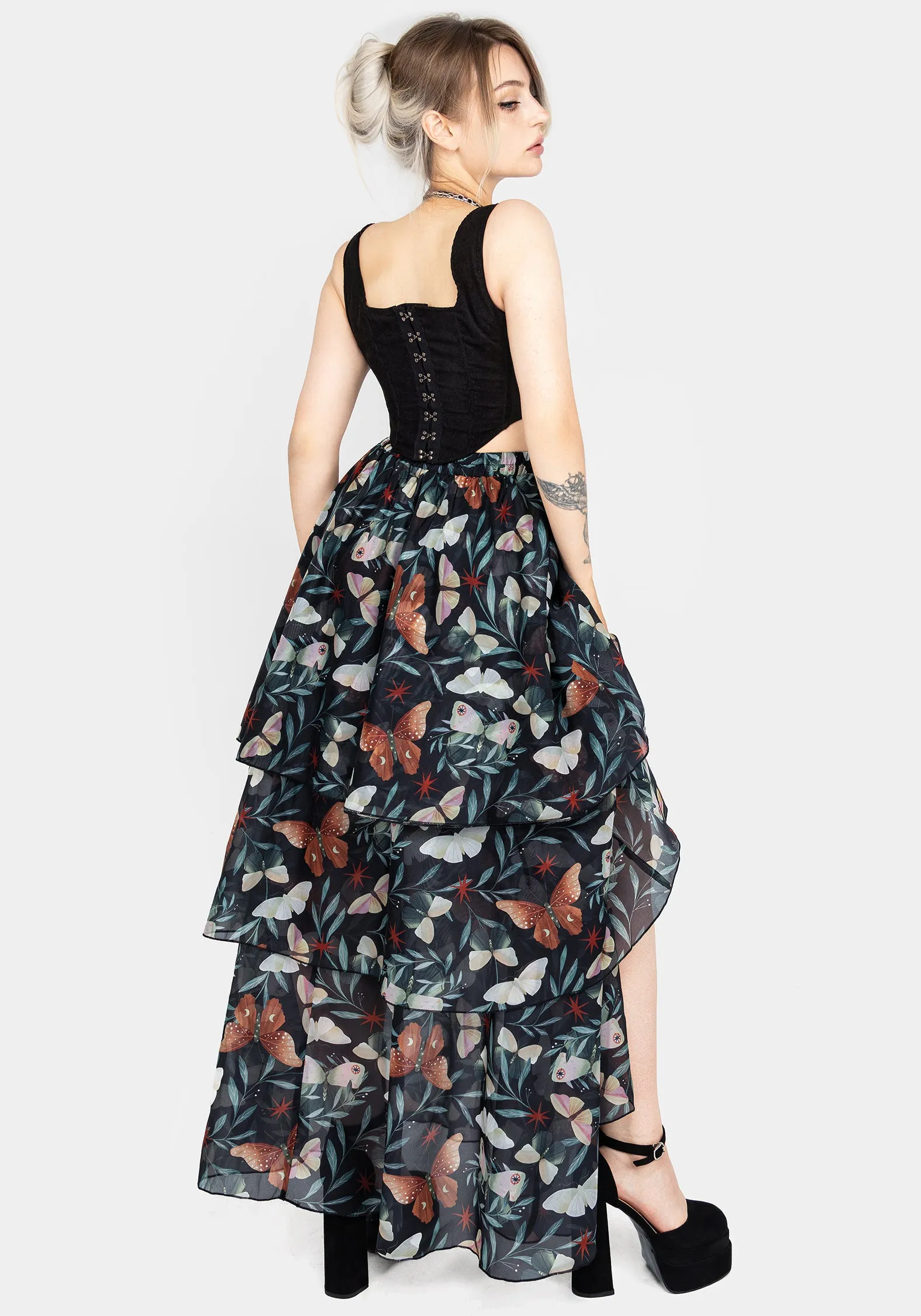 Mariposa Split Tiered Organza Skirt Road Trip
