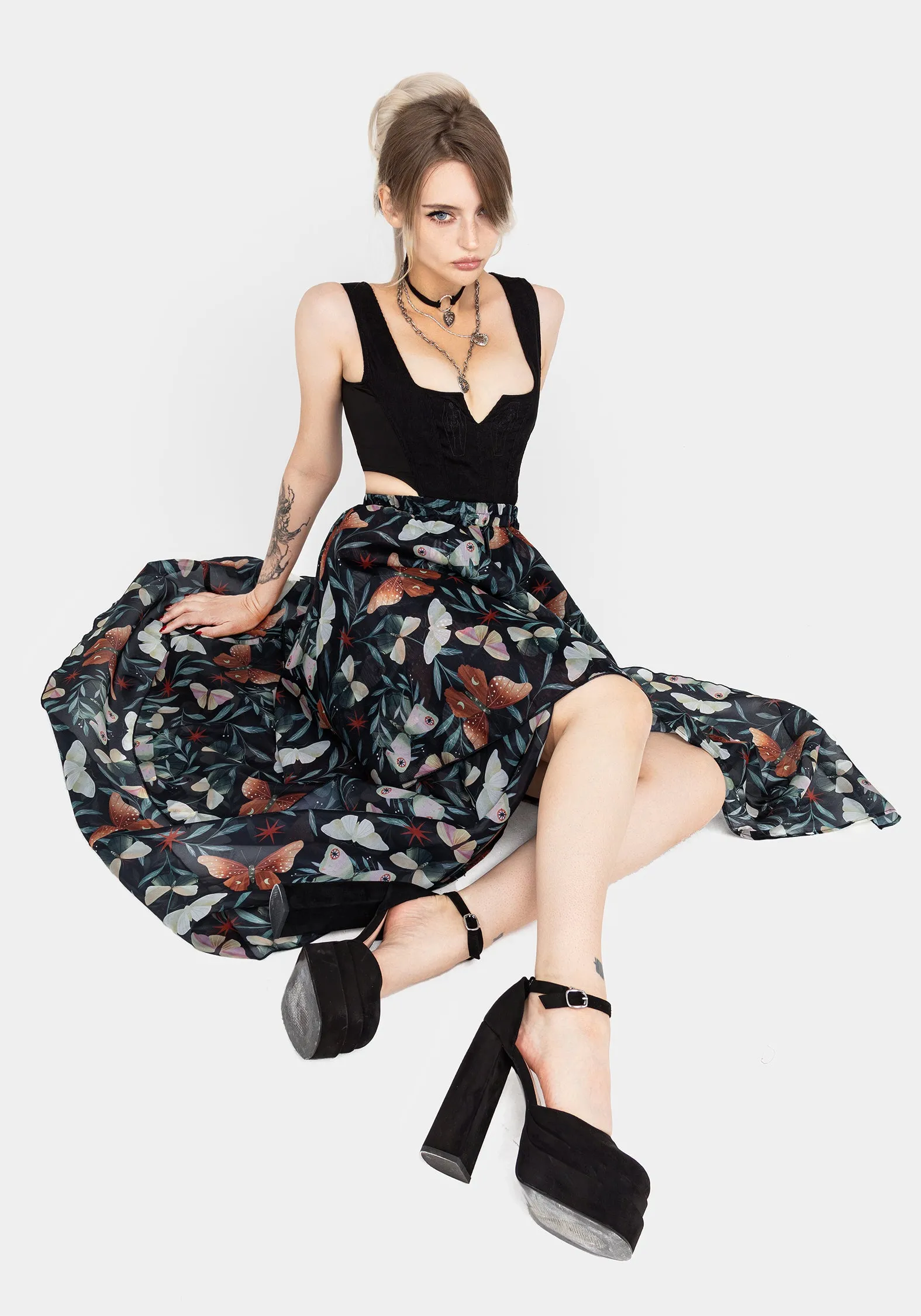 Outfit Mood Mariposa Split Tiered Organza Skirt