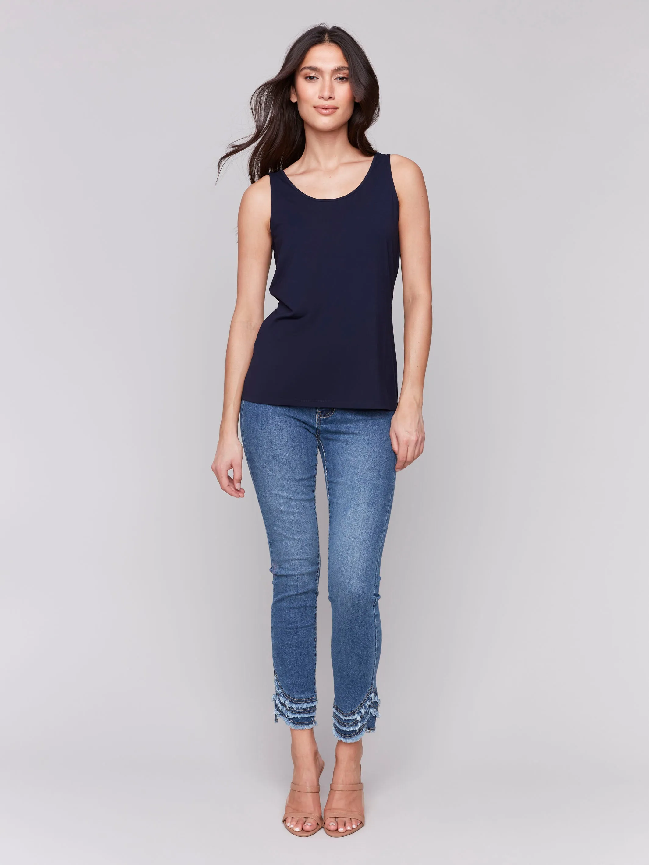 Reversible Bamboo Cami - Navy Soft Wear Feminine Touch