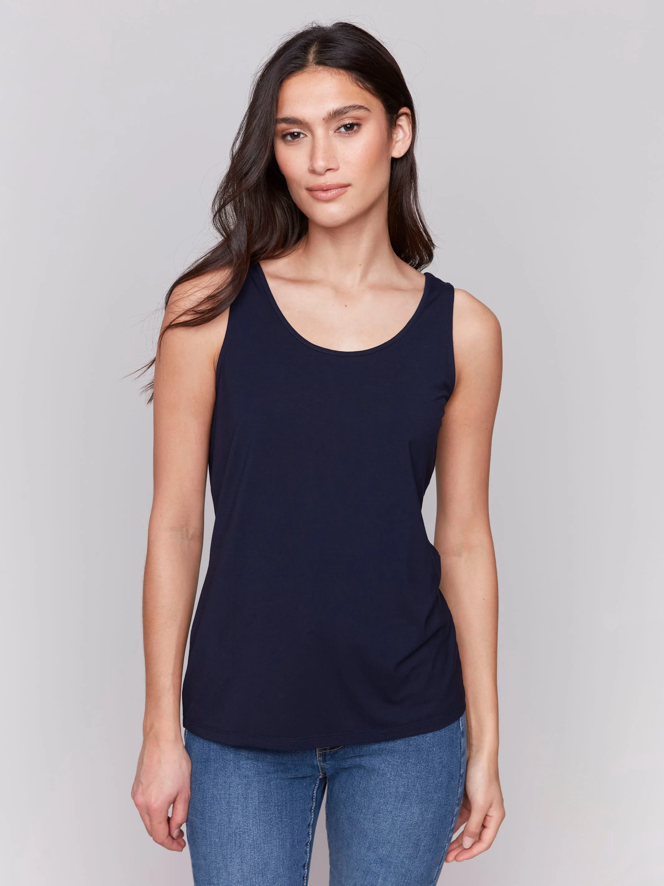 Simple Wear Reversible Bamboo Cami - Navy