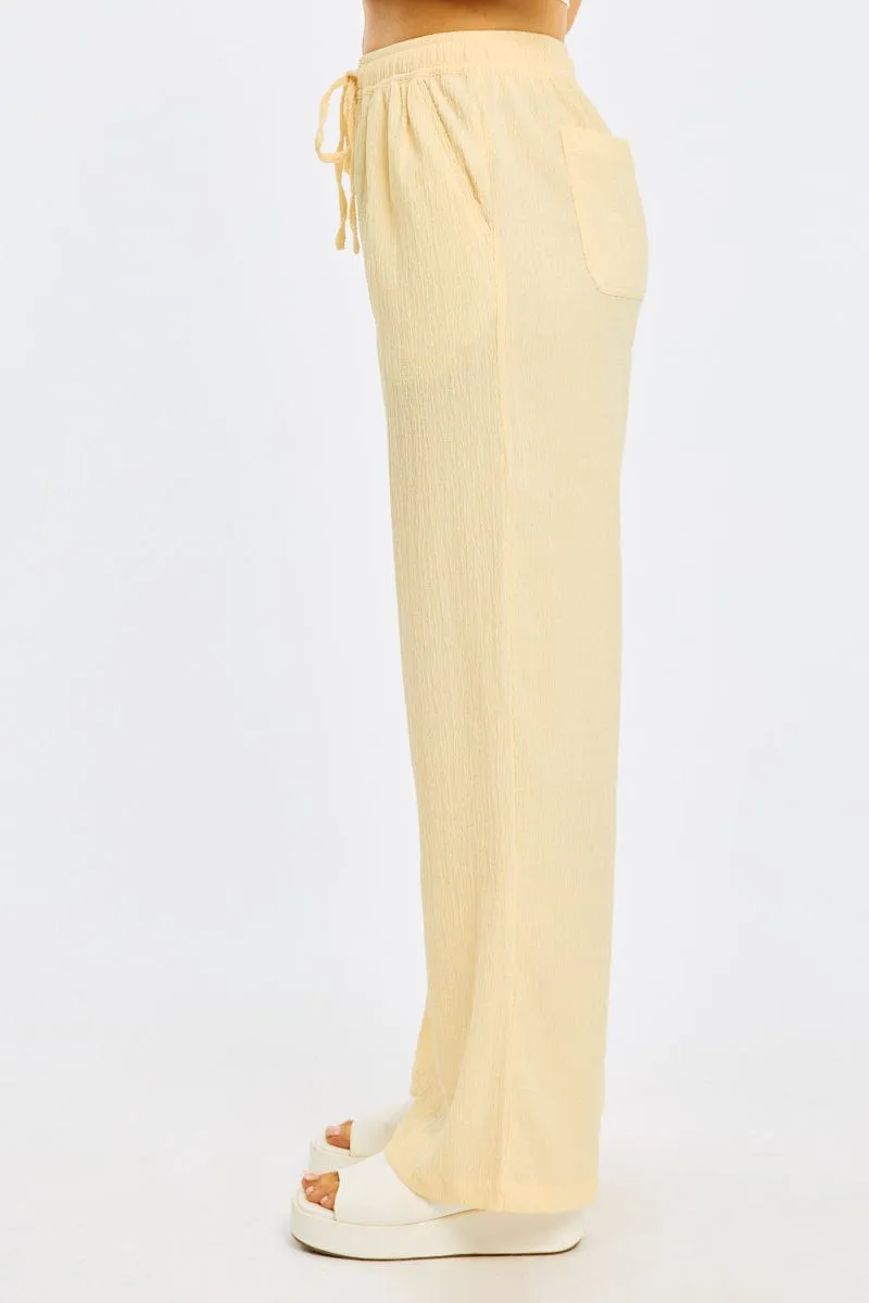 Yellow Wide Leg Pants Elasticated Waist AbrasionGuardTape