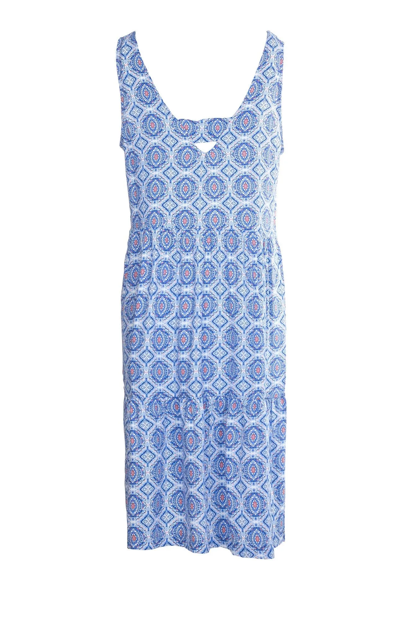 Printed Viscose sleeveless Dress | Sky Mosaic | 3347A1 Smart Casual