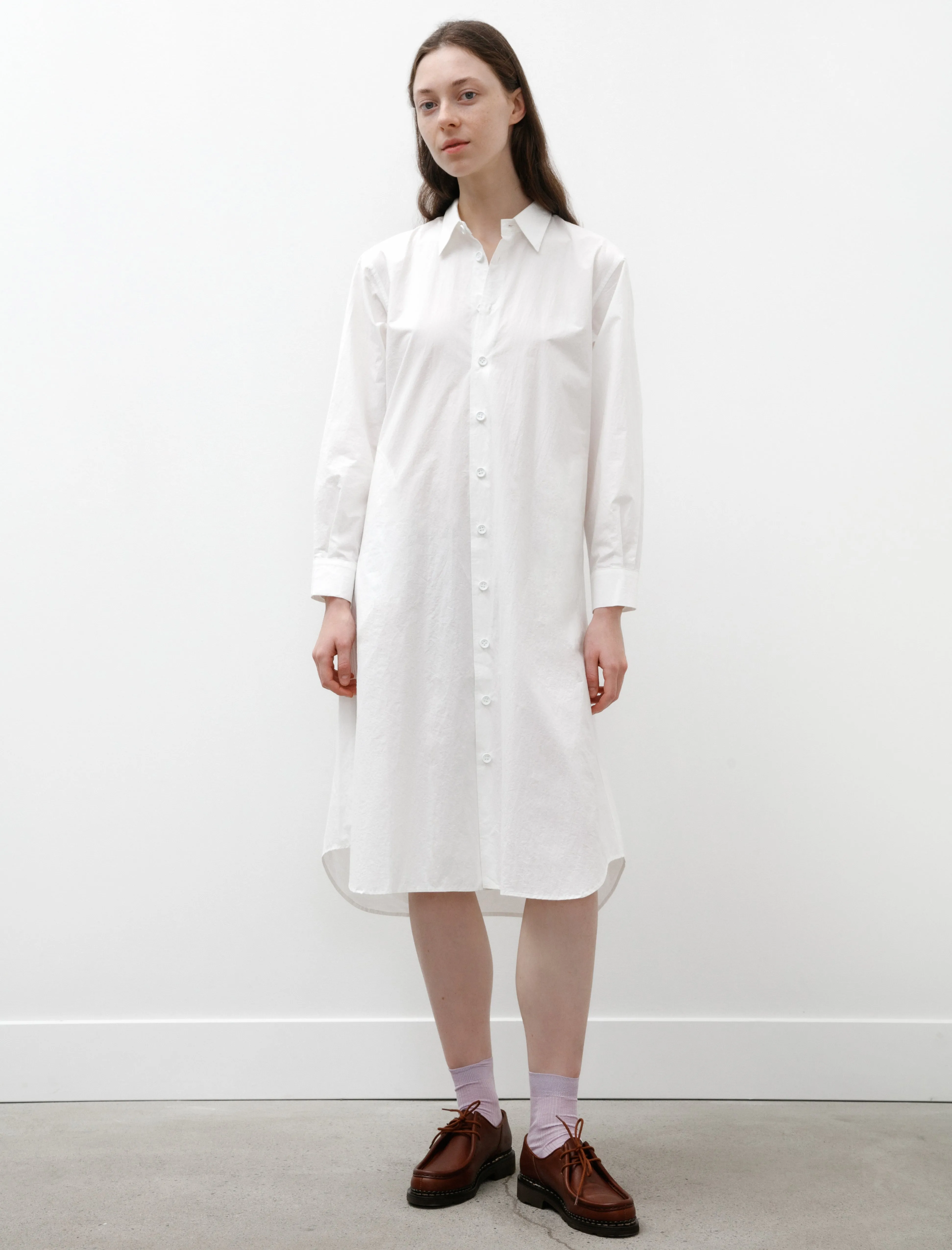 Scandi Clean W-R16A1 Shirt Dress White Summer