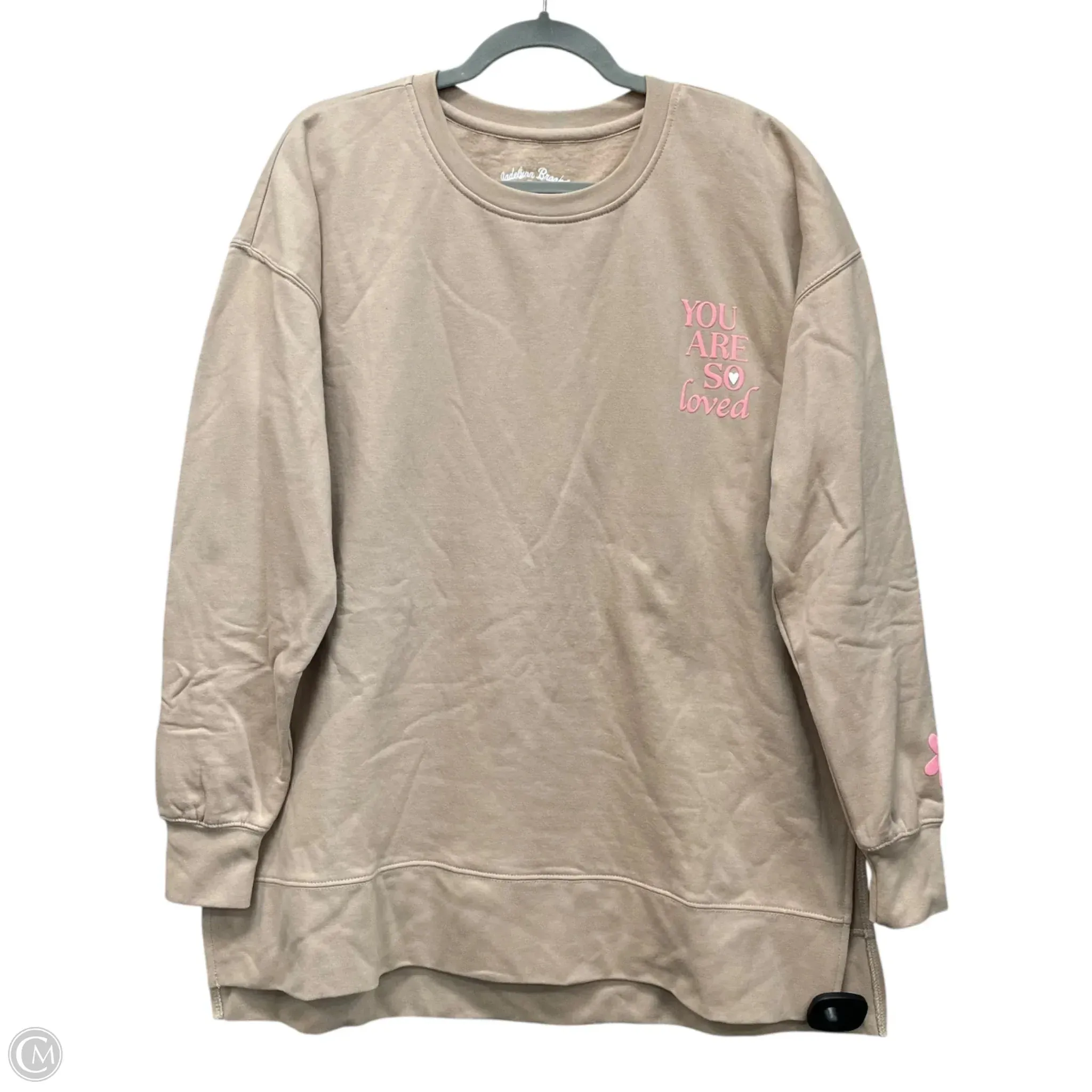 SmoothInnerLining Sweatshirt Crewneck By Clothes Mentor In Tan, Size: Xxl