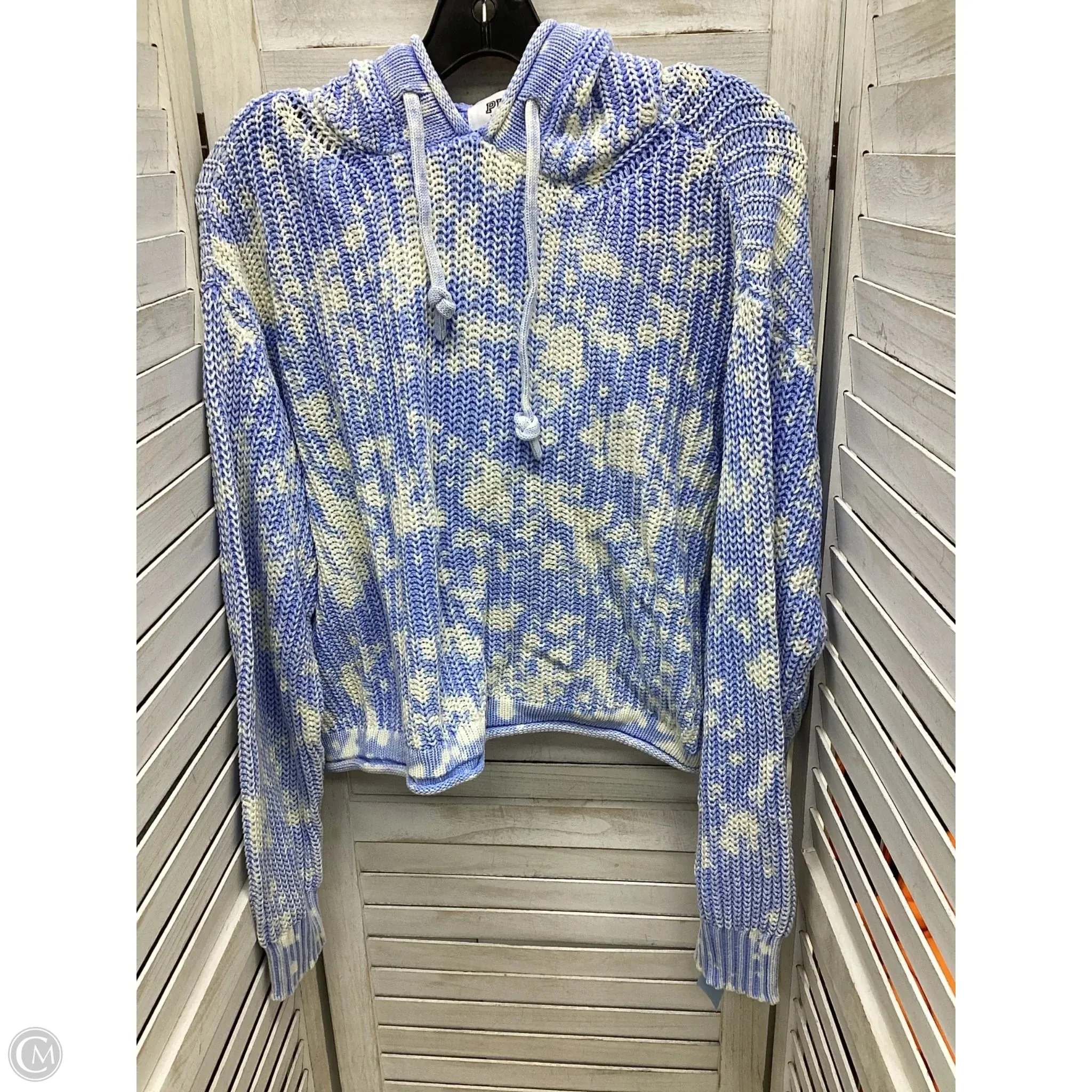 Student Cool Sweatshirt Hoodie By Pink In Blue & White, Size: L