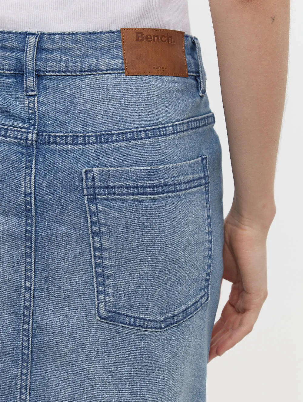 Vienra Midi Jean Skirt LowMaintenanceFabric Couple Look