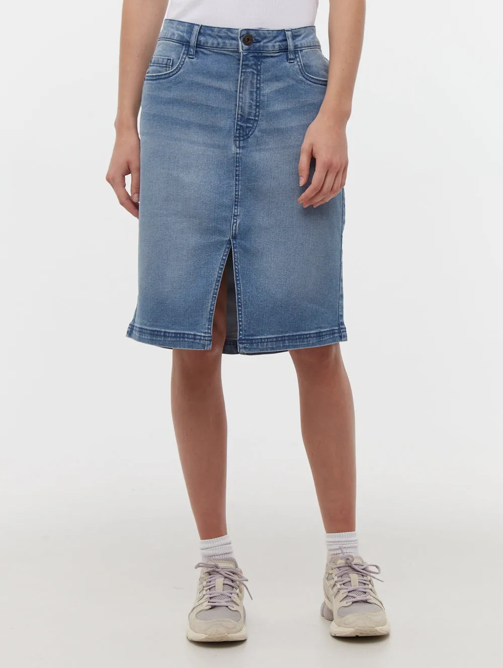 Velvet Soul Vienra Midi Jean Skirt