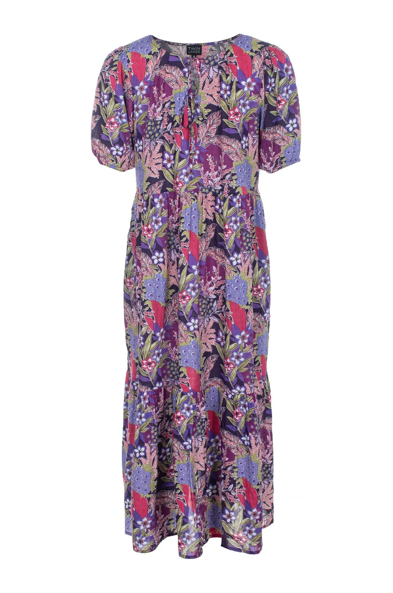 AI Style Midi Summer Dress | Purple Tropics | 6537C1