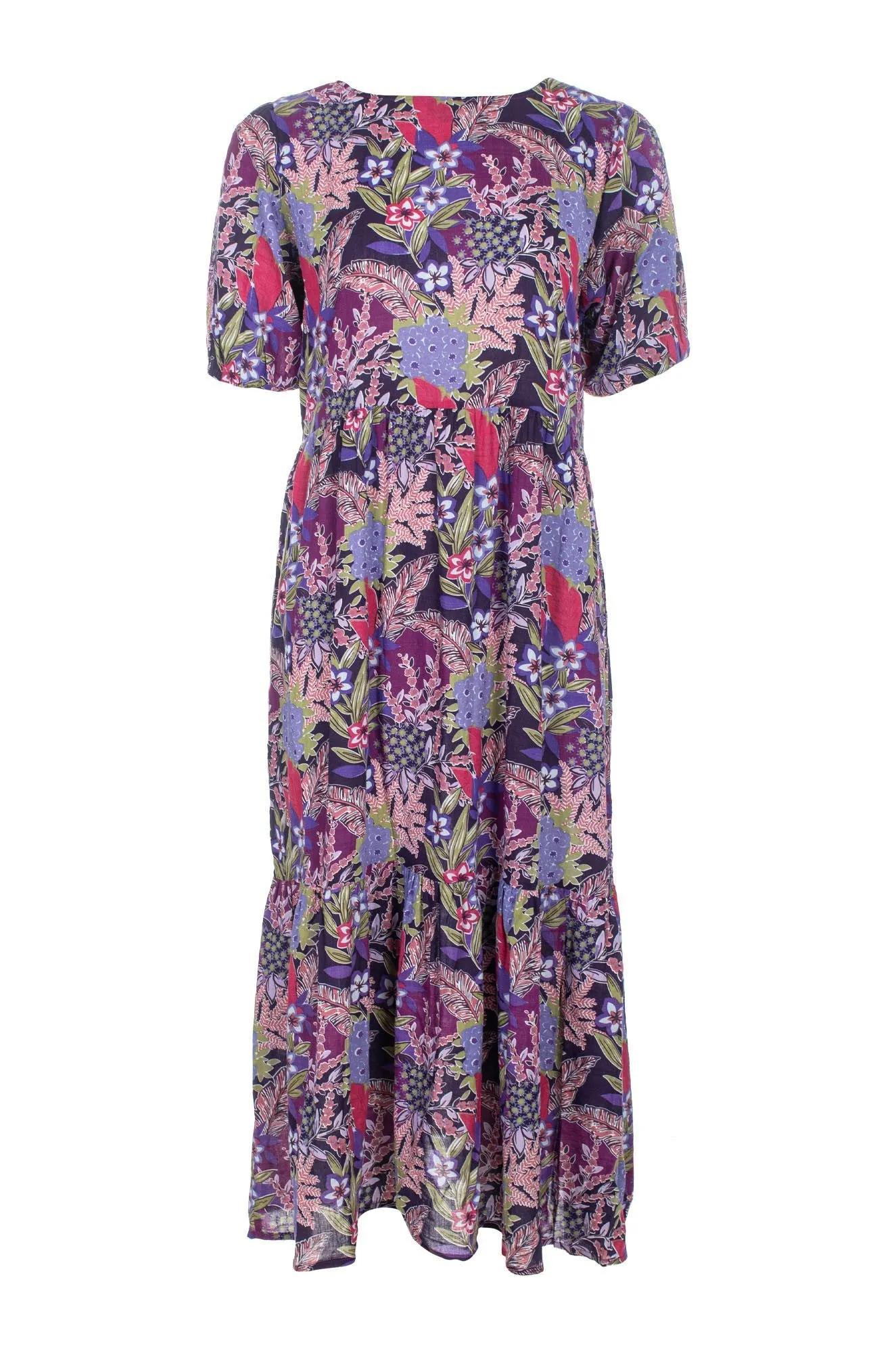 Digital Core Midi Summer Dress | Purple Tropics | 6537C1