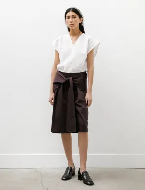 Double Pleated Shorts with Ties Brown garden party wear warm tones