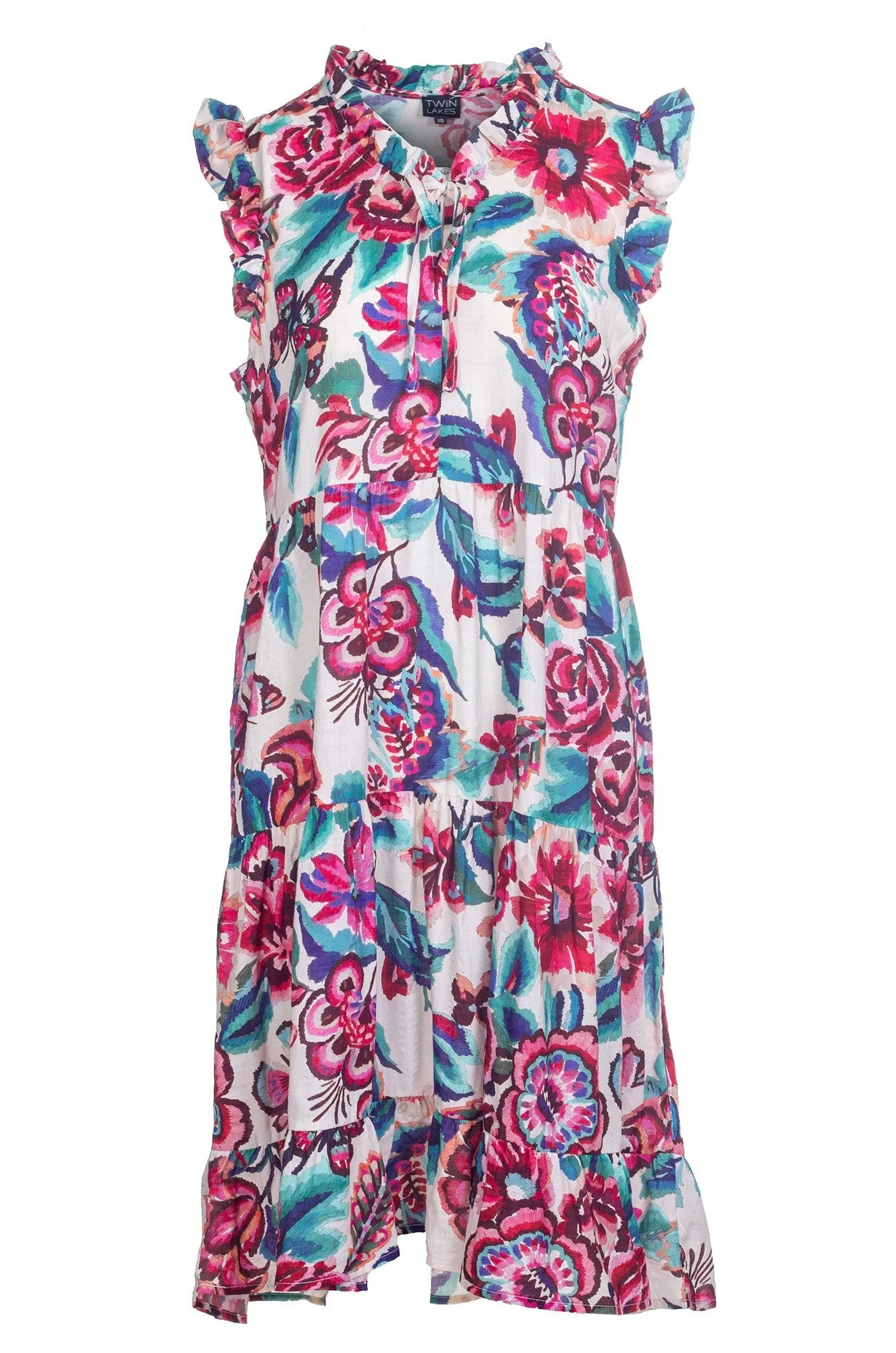 Park Day Daily Use Colourful Cotton Blend Dress | Embroidery Butterfly | 6513A1