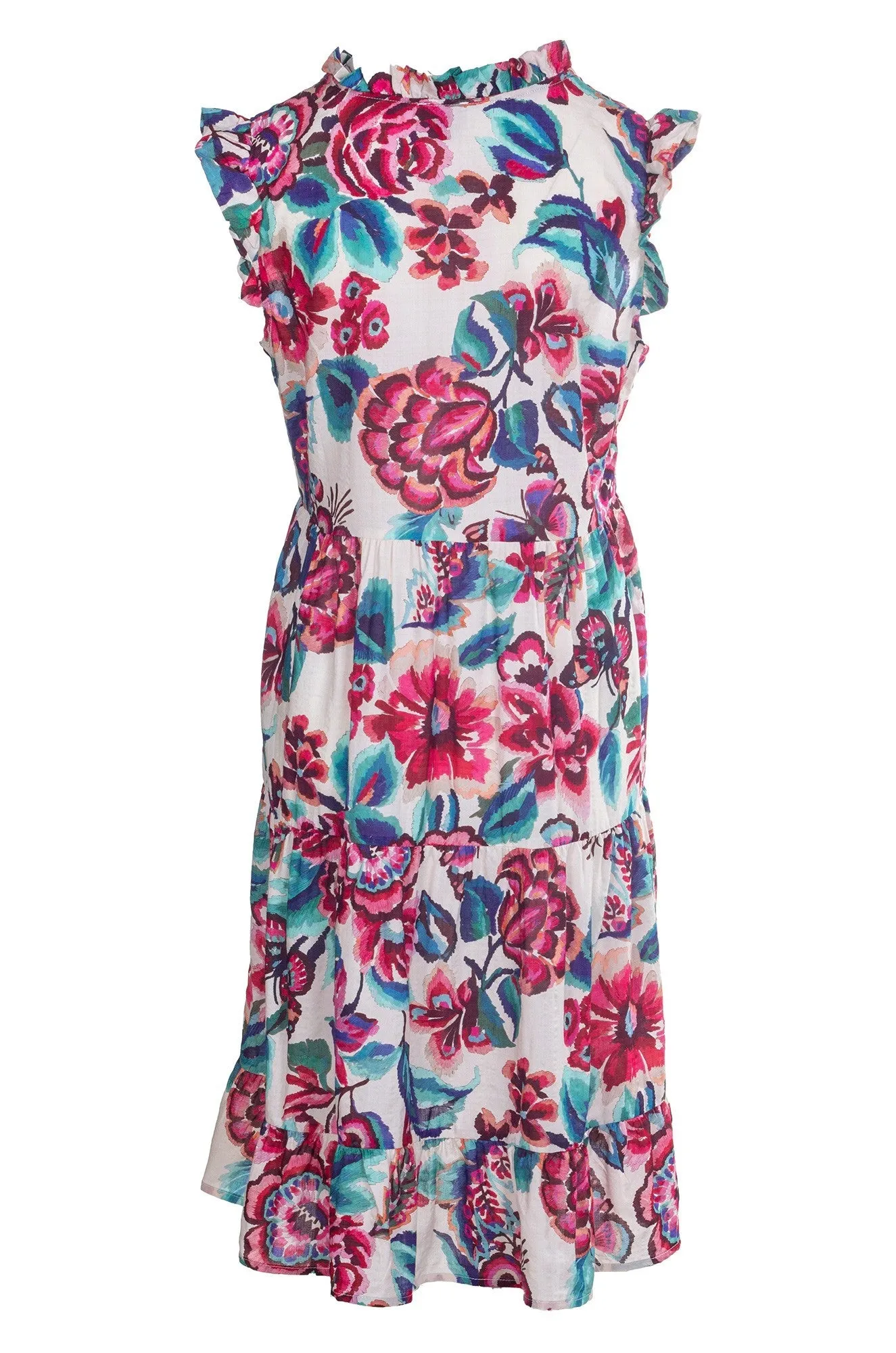 QuickEvaporation Insulated Outerwear Colourful Cotton Blend Dress | Embroidery Butterfly | 6513A1